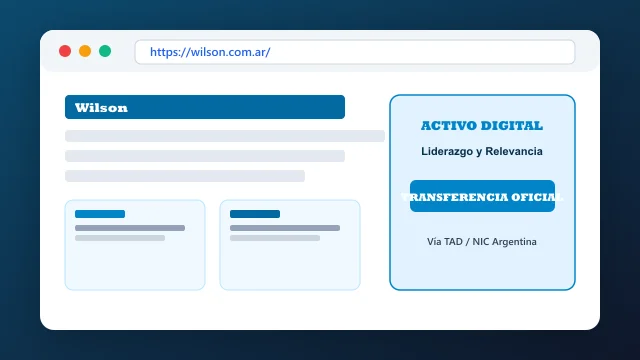 Vista del activo digital estratégico wilson.com.ar y transferencia formal